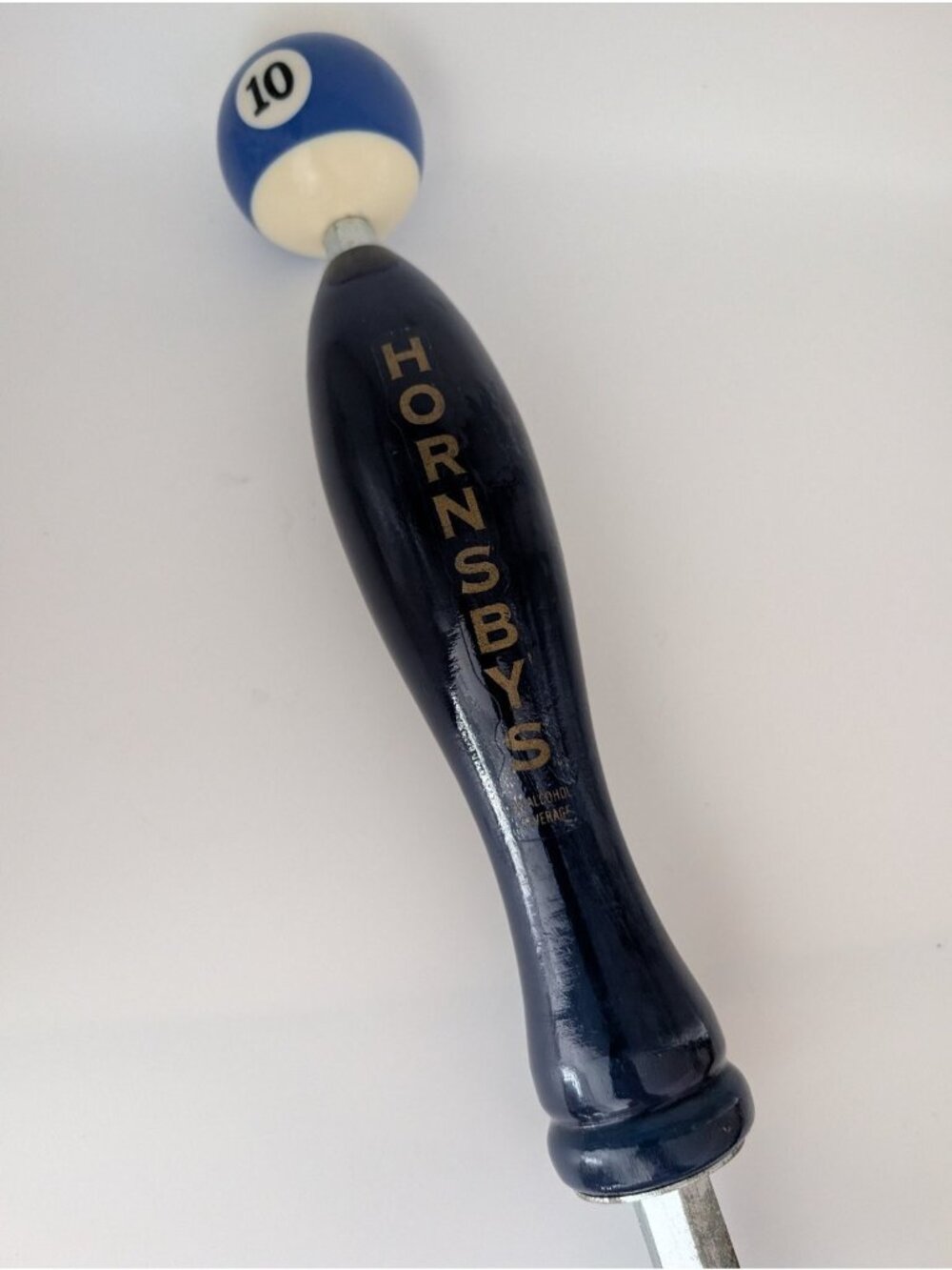 Hornsby's Tap Handle Blue 10 Billiard Ball Wood Draft Beer Cider Pub Decor